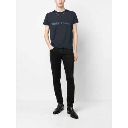 Saint Laurent Reverse logo-print cotton T-shirt Topwear