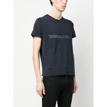 Saint Laurent Reverse logo-print cotton T-shirt Topwear
