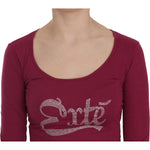 Exte Fuchsia Crystal Embellished U-Neck Blouse Exte Brown