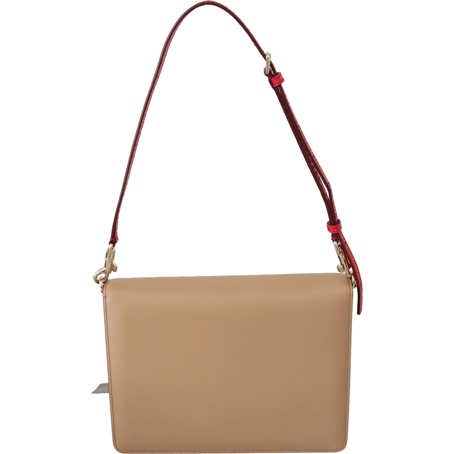 Dolce & Gabbana Purple Beige Red Leather Crossbody Purse Bag