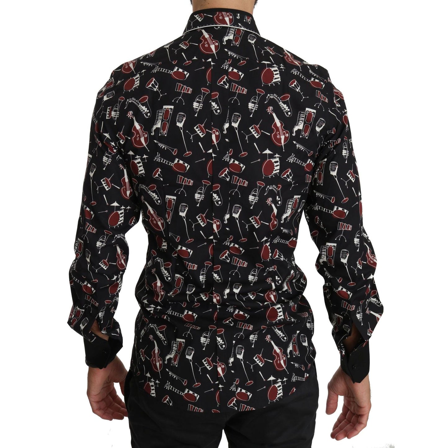 Dolce & Gabbana Black Musical Instrument Slim fit Shirt