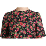 Dolce & Gabbana Black Floral Roses Short Sleeve Top Blouse TSH4267-38