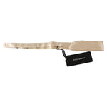 Dolce & Gabbana Elegant Beige Silk Bowtie Necktie Dolce & Gabbana Tan