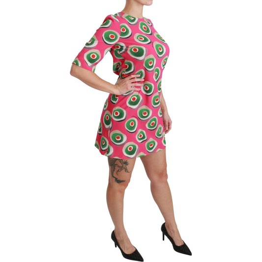 Dolce & Gabbana Pink Silk Cup Cake Shift Stretch Dress DR2517-36