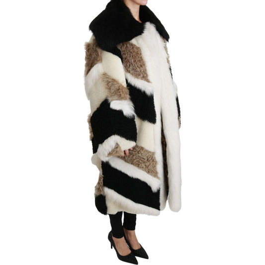 Dolce & Gabbana Sheep Fur Shearling Cape Jacket Coat JKT2569-40