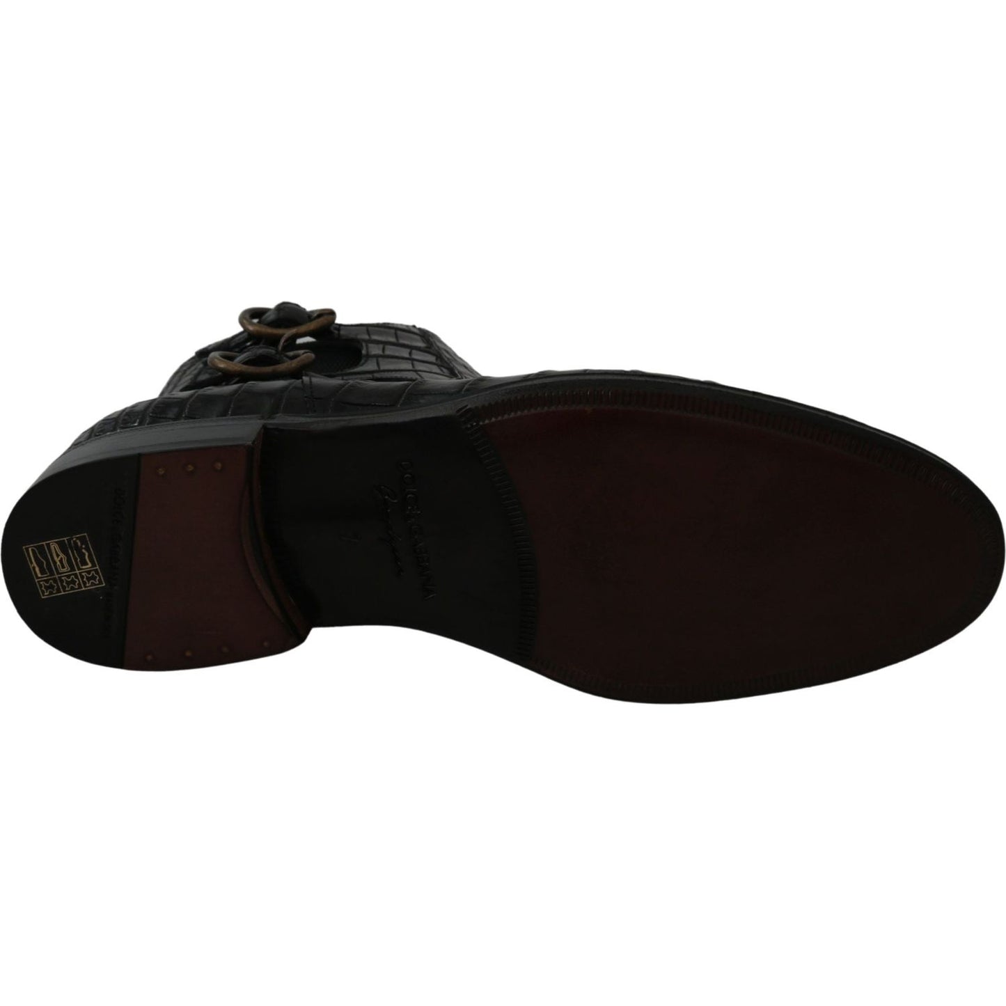 Dolce & Gabbana Black Crocodile Leather Derby Boots Shoes MV2672-39