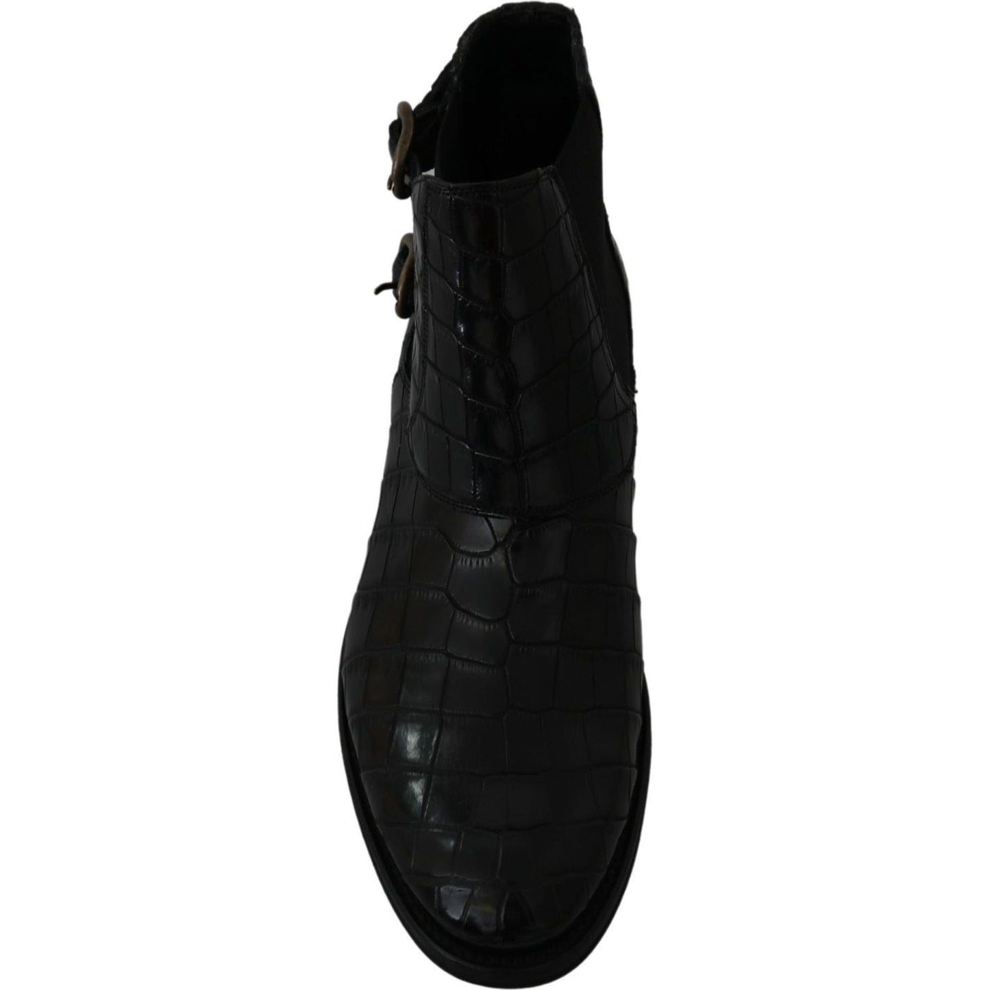 Dolce & Gabbana Black Crocodile Leather Derby Boots Shoes MV2672-39