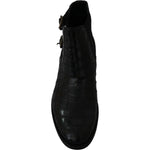 Dolce & Gabbana Black Crocodile Leather Derby Boots Shoes MV2672-39