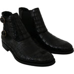 Dolce & Gabbana Black Crocodile Leather Derby Boots Shoes MV2672-39
