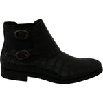 Dolce & Gabbana Black Crocodile Leather Derby Boots Shoes MV2672-39