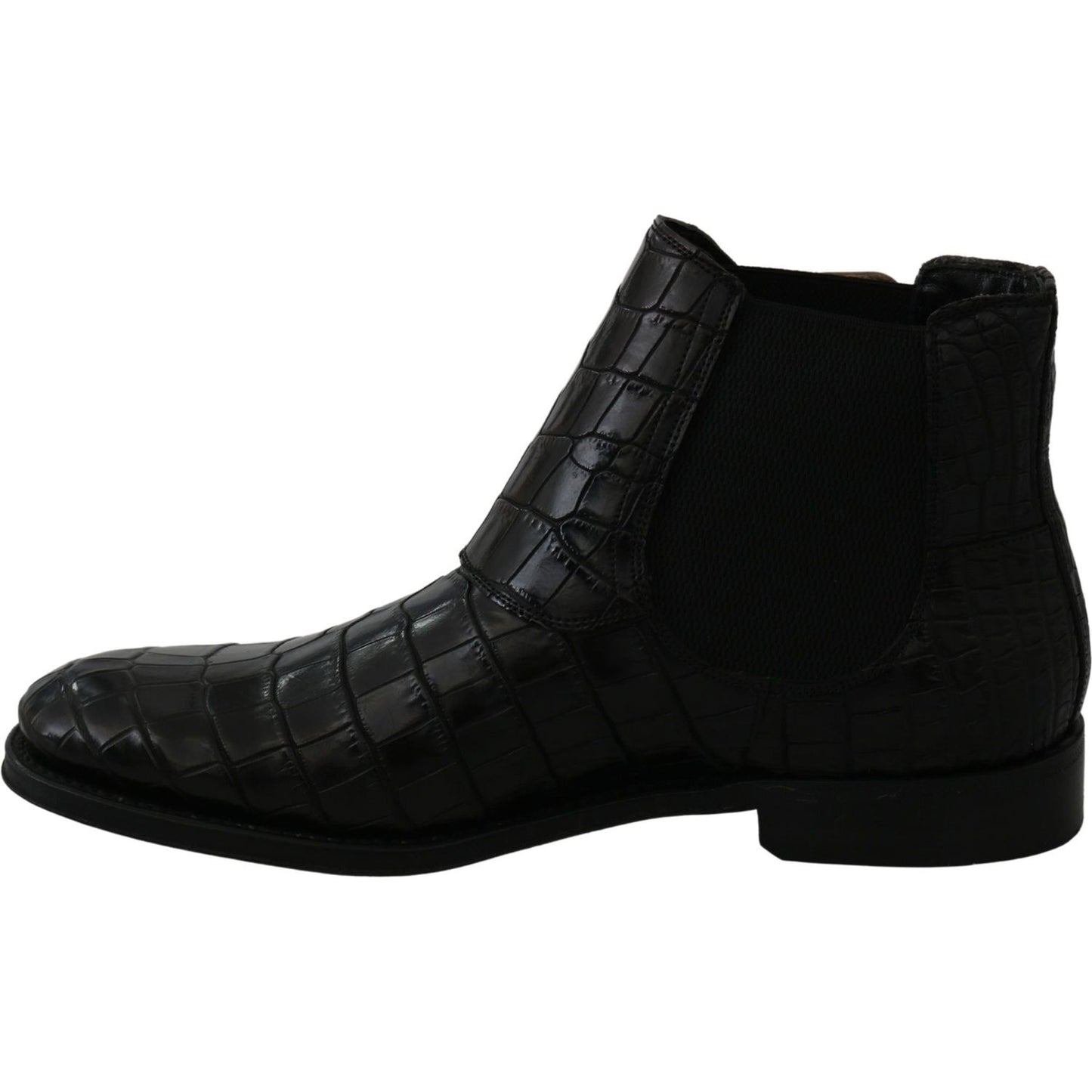 Dolce & Gabbana Black Crocodile Leather Derby Boots Shoes MV2672-39