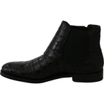 Dolce & Gabbana Black Crocodile Leather Derby Boots Shoes MV2672-39
