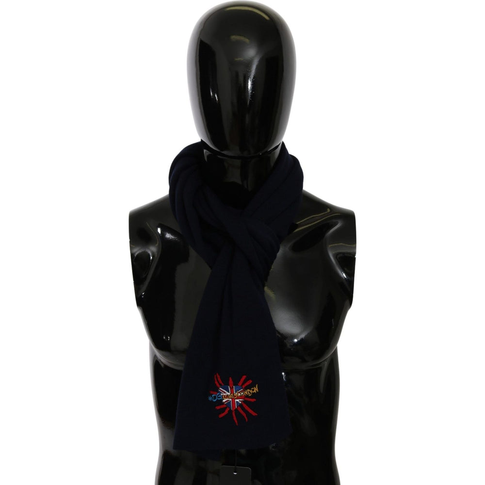 Dolce & Gabbana Elegant Virgin Wool Men's Scarf Wool Wrap Shawls Dolce & Gabbana Black