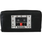 Dolce & Gabbana Elegant Black Leather Zip Continental Wallet Purse Dolce & Gabbana Black