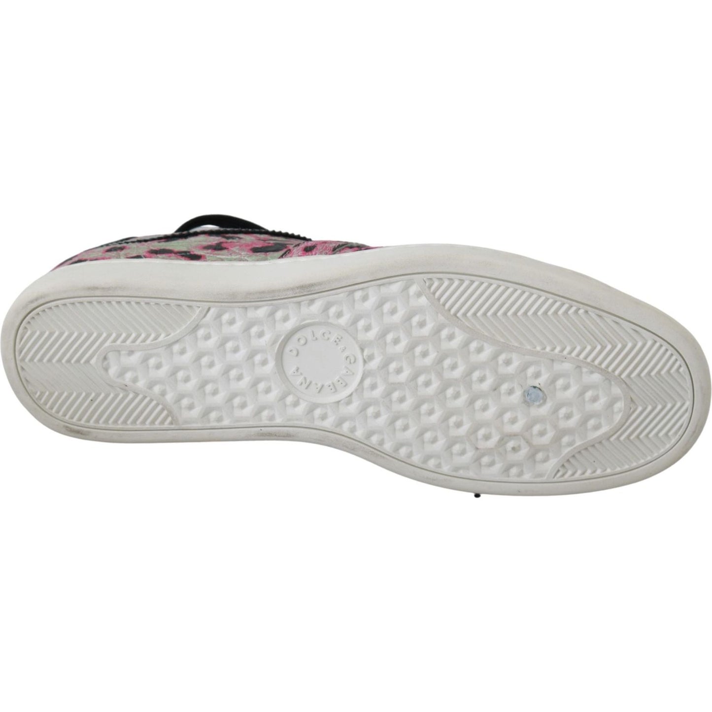 Dolce & Gabbana Pink Leopard Print Training Leather Flat Sneakers MV2683-42