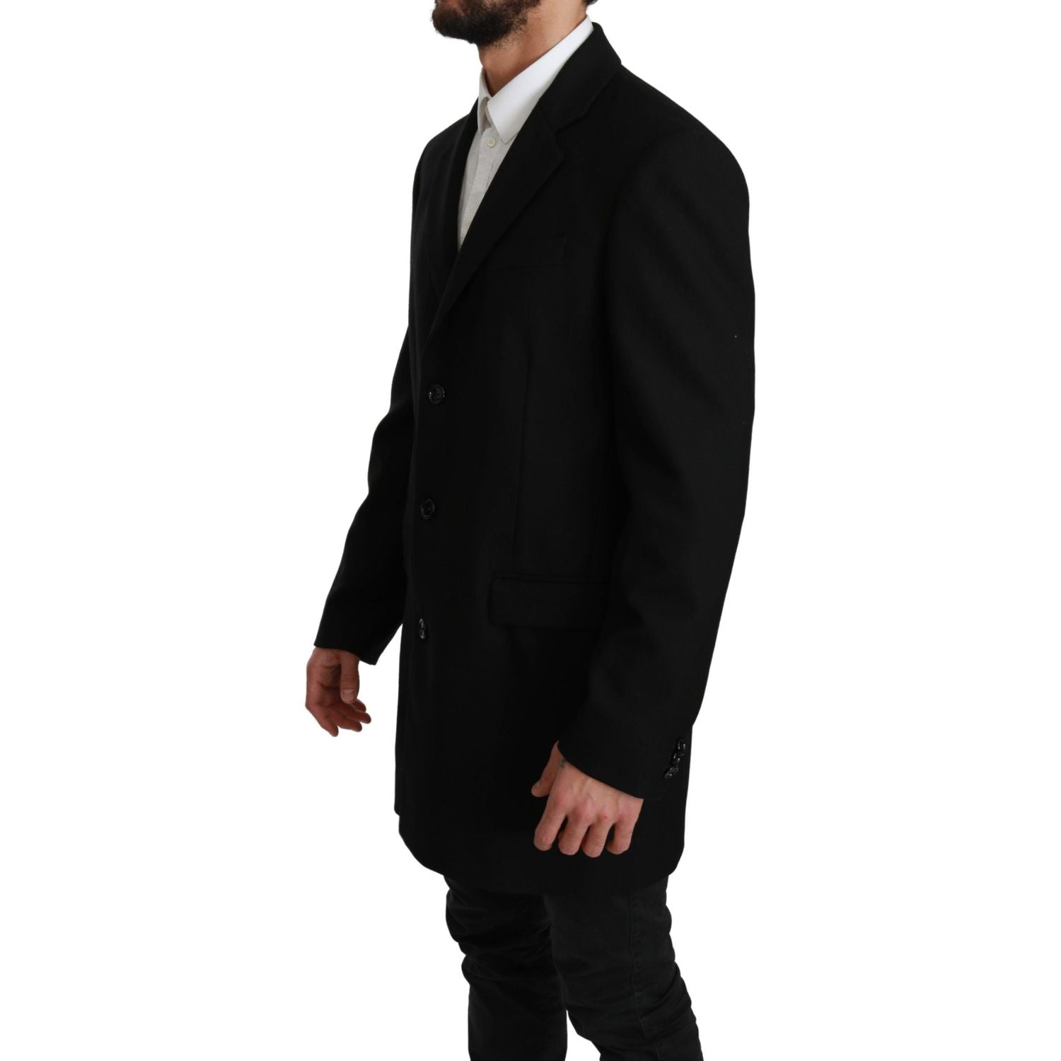 Dolce & Gabbana Black 100% Wool Jacket Coat Blazer