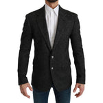 Dolce & Gabbana Elegant Gray Plaid Slim Fit Blazer Dolce & Gabbana Black