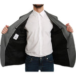 Dolce & Gabbana Elegant Gray Fantasy Pattern Slim Fit Blazer Dolce & Gabbana Light Gray