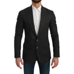 Dolce & Gabbana Elegant Gray Slim Fit Formal Blazer Dolce & Gabbana Black