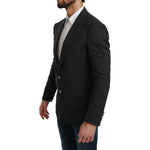 Dolce & Gabbana Elegant Gray Slim Fit Formal Blazer Dolce & Gabbana Black