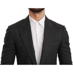 Dolce & Gabbana Elegant Gray Slim Fit Formal Blazer Dolce & Gabbana Dark Slate Gray