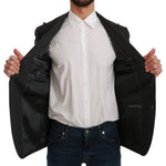 Dolce & Gabbana Elegant Gray Slim Fit Formal Blazer Dolce & Gabbana Black