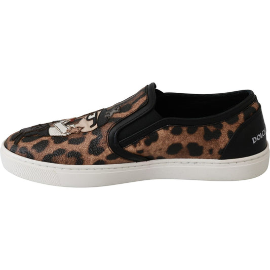 Dolce & Gabbana Leather Leopard #dgfamily Loafers Shoes LA6483-35.5