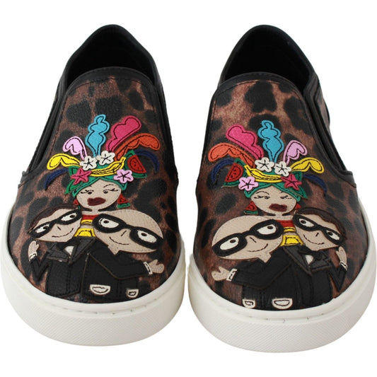 Dolce & Gabbana Leather Leopard #dgfamily Loafers Shoes LA6525-36.5