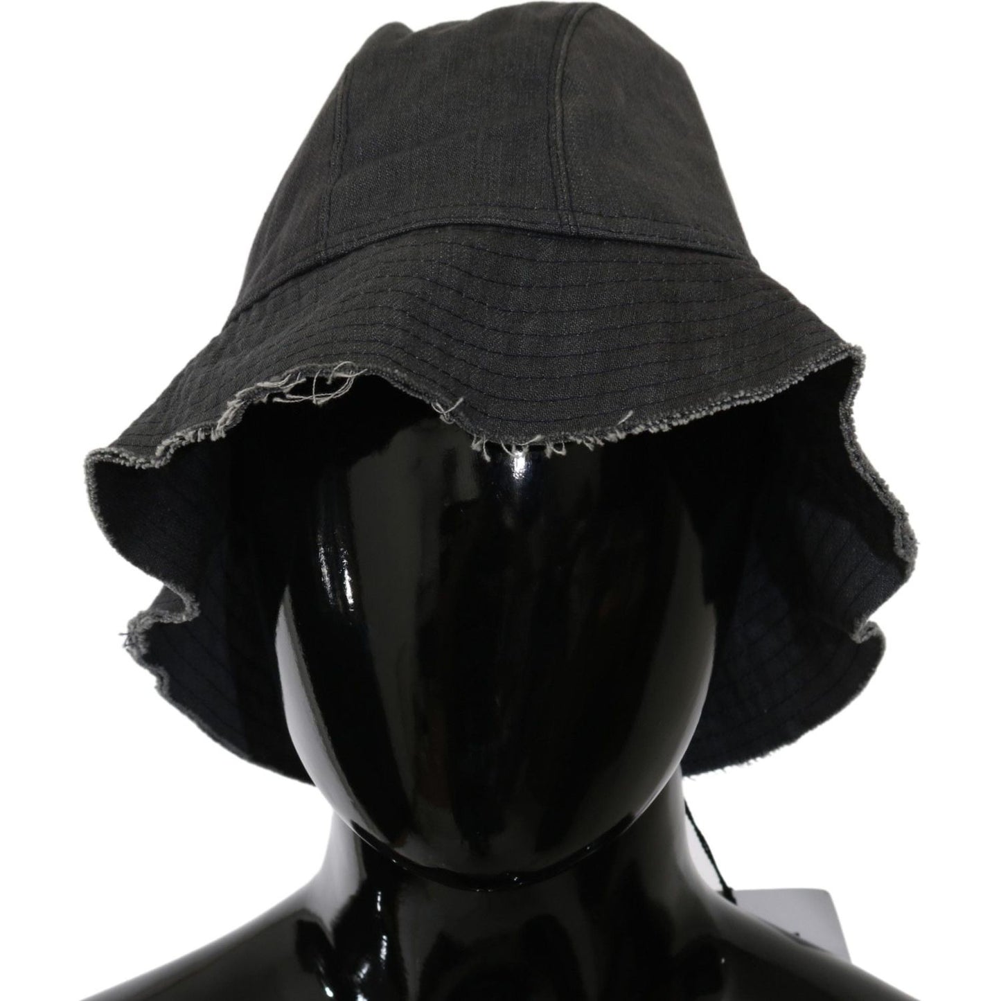 Costume National Black Washed Wide Brim Outdoor Bucket Hat HAT20001
