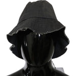 Costume National Black Washed Wide Brim Outdoor Bucket Hat HAT20001
