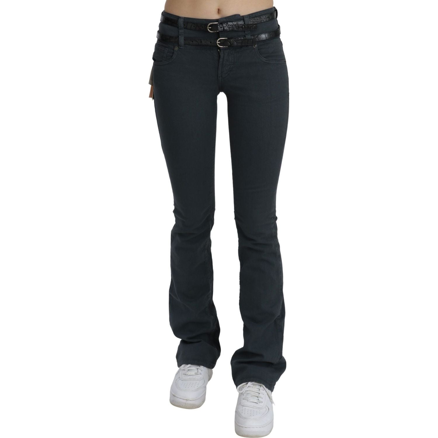 John Galliano Gray Mid Waist Slim Flared Denim Trouser Jeans