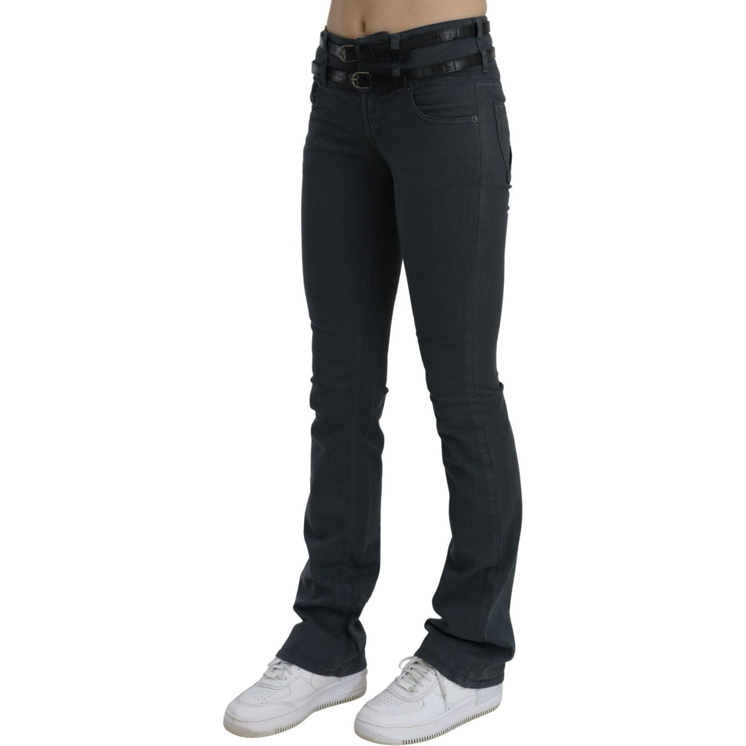 John Galliano Gray Mid Waist Slim Flared Denim Trouser Jeans