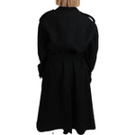 Dolce & Gabbana Virgin Wool Black Blazer Trenchcoat Jacket JKT2638-40