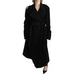 Dolce & Gabbana Virgin Wool Black Blazer Trenchcoat Jacket JKT2638-40