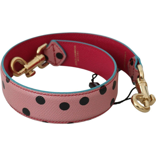 Dolce & Gabbana Pink Polka Dot Leather Shoulder Strap BEL60695