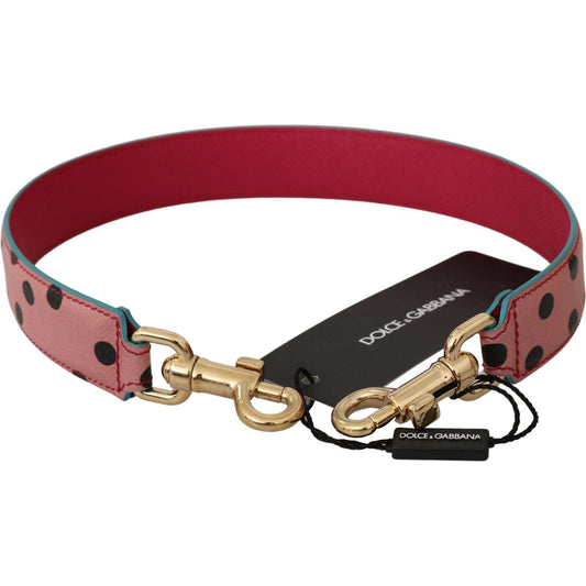 Dolce & Gabbana Pink Polka Dot Leather Shoulder Strap BEL60695