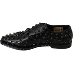 Dolce & Gabbana Black Leather Crystals Dress Broque Shoes LA7209-40