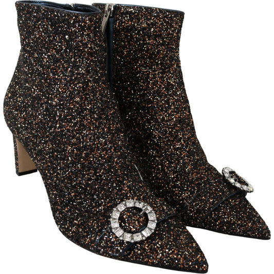 Jimmy Choo Amethyst Mix Hanover Heeled Glitter Boots 192954725846