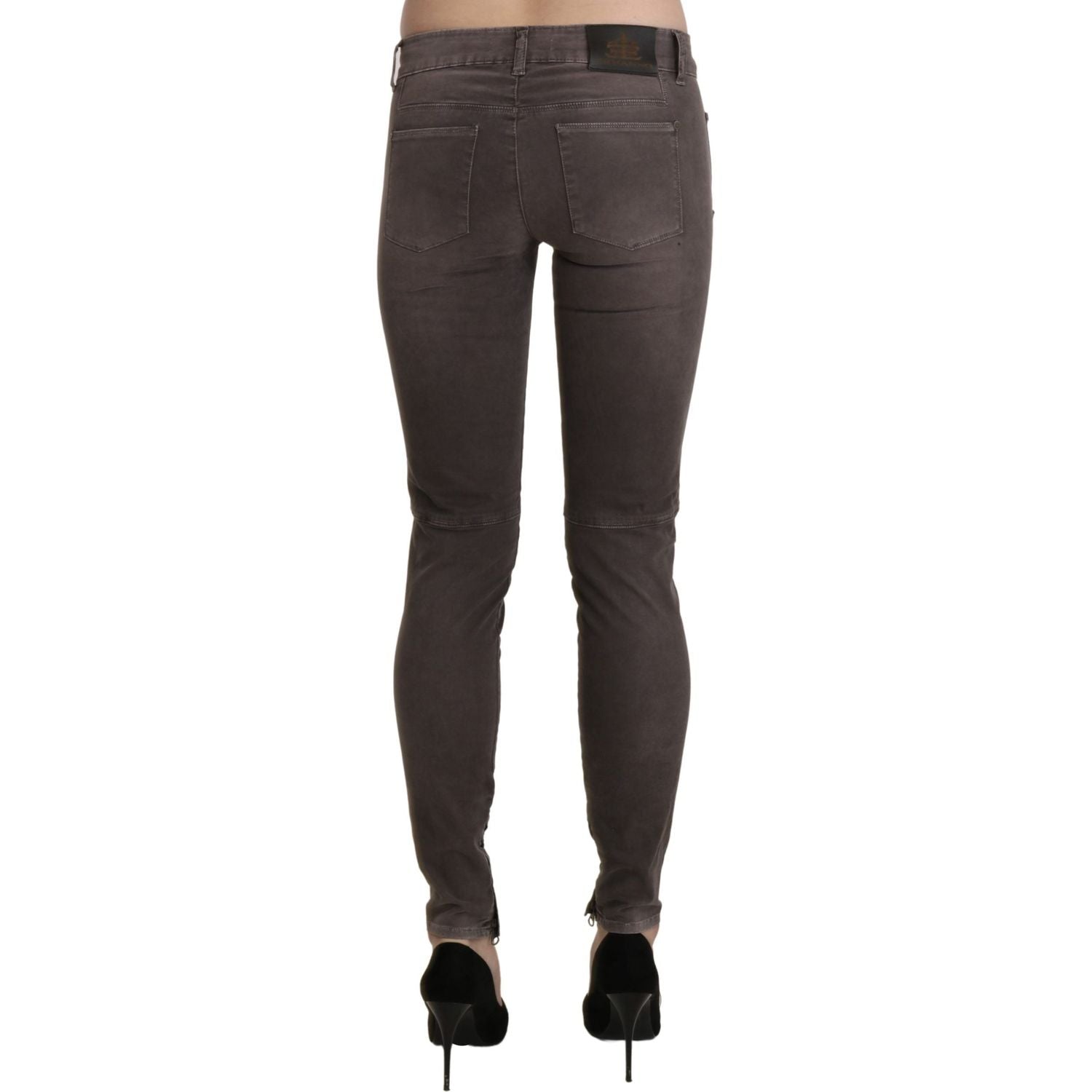 Ermanno Scervino Brown Low Waist Skinny Slim Trouser Cotton Jeans