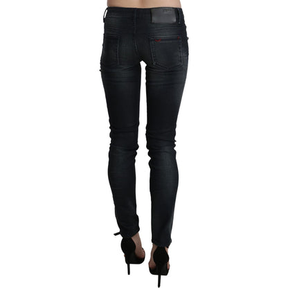 Acht Blue Washed Low Waist Skinny Denim Trouser