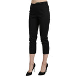 BENCIVENGA Black High Waist Skinny Cropped Dress Trouser Pants PAN71332-44