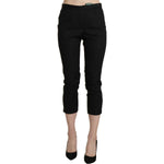 BENCIVENGA Black High Waist Skinny Cropped Dress Trouser Pants PAN71332-44