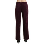 BENCIVENGA Elegant High Waist Straight Purple Pants BENCIVENGA Black
