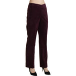 BENCIVENGA Elegant High Waist Straight Purple Pants BENCIVENGA Black