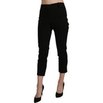 BENCIVENGA Elegant Black High Waist Cropped Pants Jeans & Pants BENCIVENGA Rosy Brown