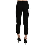 BENCIVENGA Elegant Black High Waist Cropped Pants Jeans & Pants BENCIVENGA Black