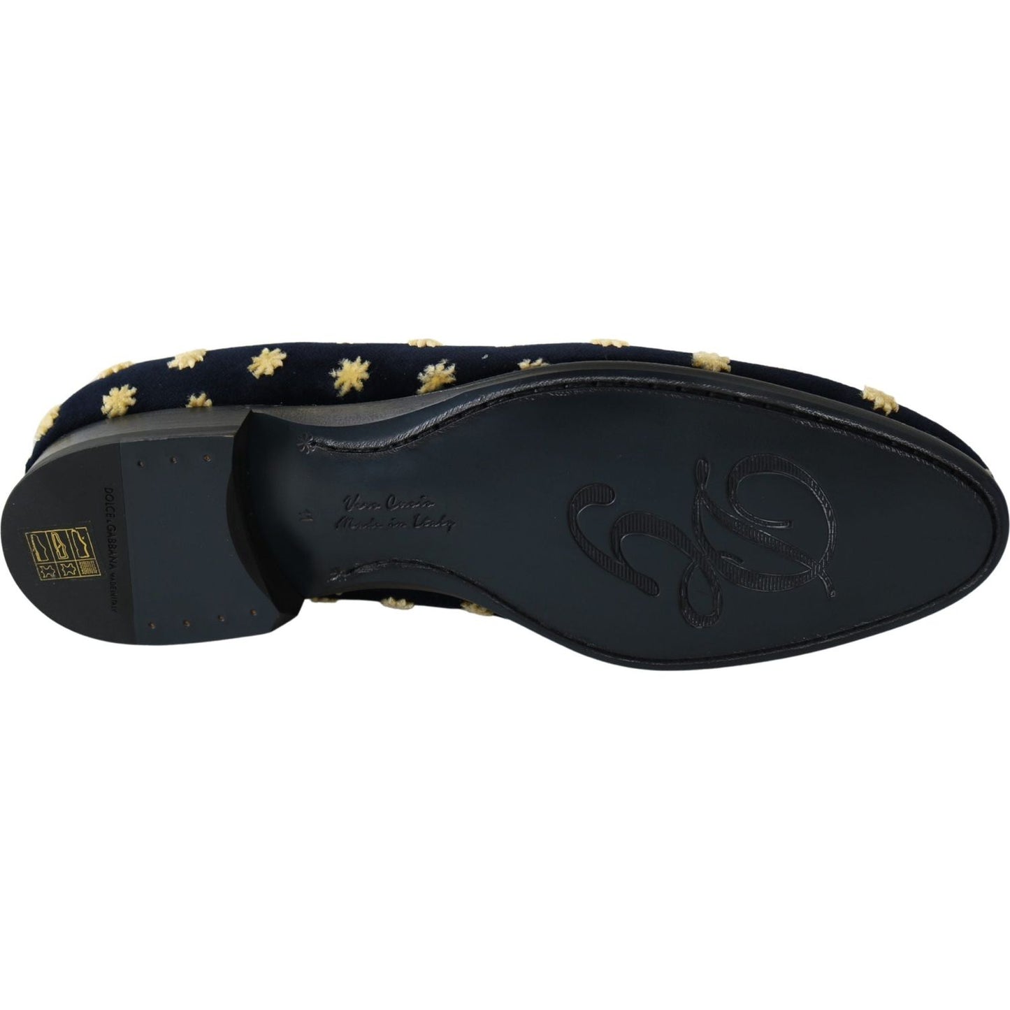 Dolce & Gabbana Blue Velvet Crown Slippers Loafers Shoes MV3485-39