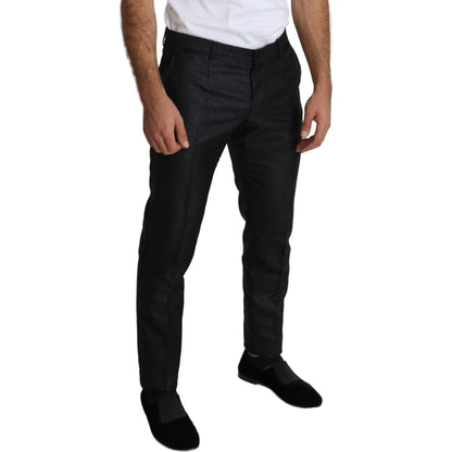 Dolce & Gabbana Black Metallic Skinny Trouser Dress Jeans & Pants