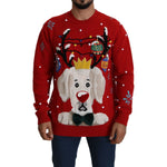 Dolce & Gabbana Elegant Christmas Cashmere Sweater Dolce & Gabbana Dark Red