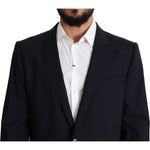 Dolce & Gabbana Exquisite Black Wool Stretch Martini Blazer Dolce & Gabbana Black
